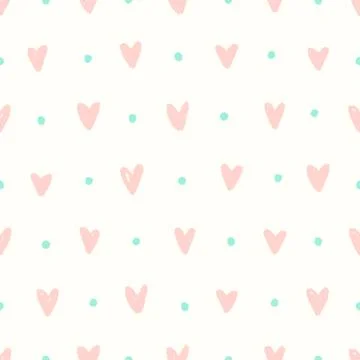 Cute pink hearts pattern. Stock Illustration