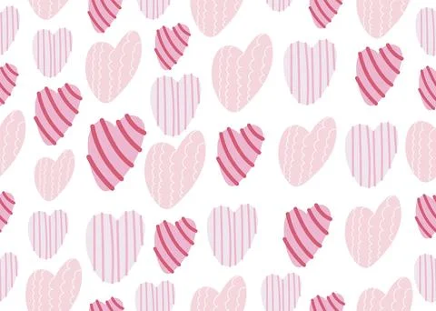 Cute pink Hearts Seamless Pattern. Retro Love Style for Print on Textile, W.. Stock Illustration
