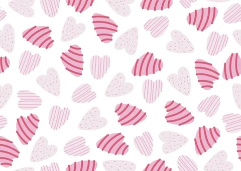Cute pink Hearts Seamless Pattern. Retro Love Style for Print on Textile Stock Illustration