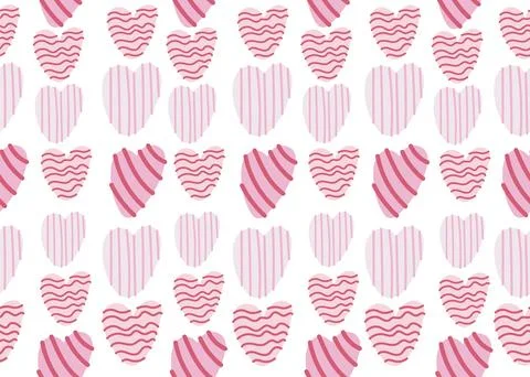 Cute pink Hearts Seamless Pattern. Retro Love Style for Print on Textile Stock Illustration