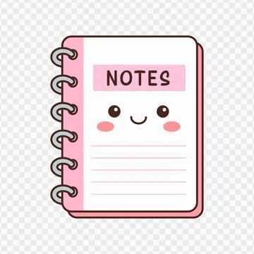 Cute pink notebook vector illustration kawaii stationery item for school an.. Stock-Illustration
