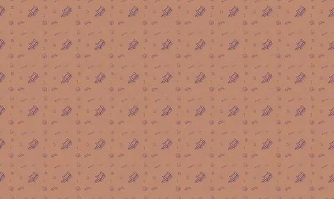 Cute pink patterned paper with small purple flowers and dots Stock Illustration