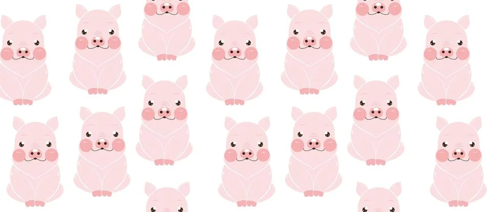 Cute pink pigs pattern Stock Illustration
