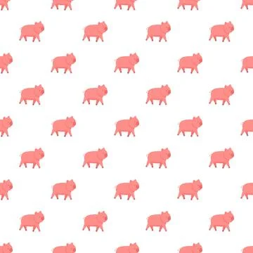 Cute pink pigs seamless pattern illustration Stock Illustration