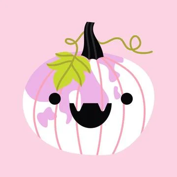 Cute pink pumpkin jack o lantern vector Stock Illustration