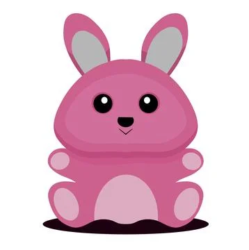 Cute pink rabbit Stock Illustration