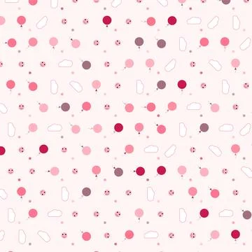 Cute pink seamless pattern design background with festive balloons and whit.. Stock Illustration