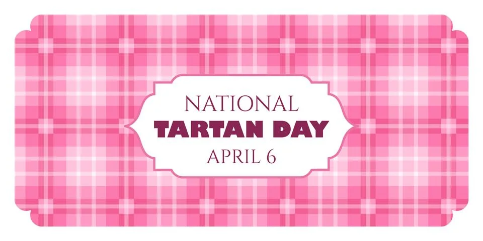 Cute pink seamless tartan pattern. National tartan day banner. Pretty sweat.. Stock Illustration