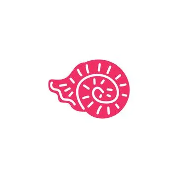 Cute pink seashell, cartoon flat vector illustration isolated on white Illustrazione stock