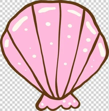 Cute Pink Shell Illustration Hand Drawn Stock Illustration