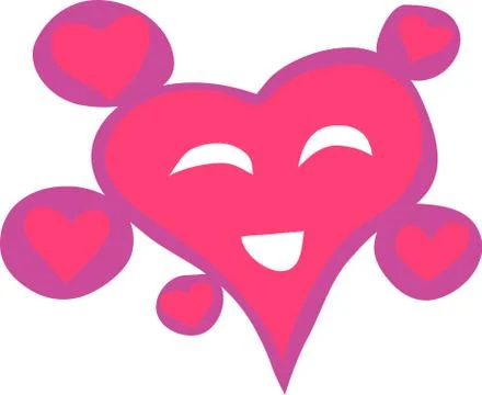 Cute Pink Smiling Heart Stock Illustration