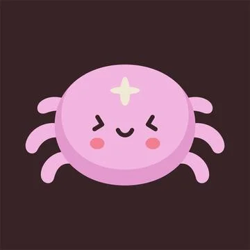 Cute pink spider vector illustration Stock Illustration
