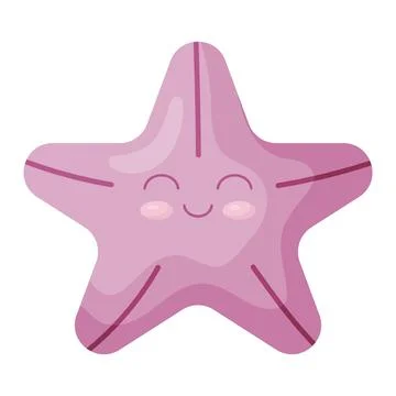 Cute Pink Starfish Character Vector Illustration Stock Illustration