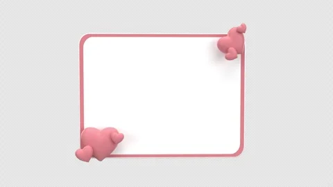 A cute pink themed rectangular frame with heart embellishments, perfect for.. Stock Footage 307480859