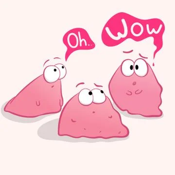 Cute pink vector microorganisms in cartoon style Stock Illustration
