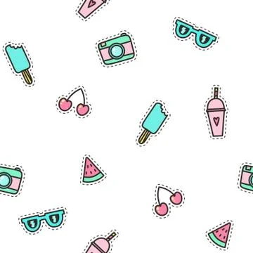Cute pins seamless pattern. Stock Illustration