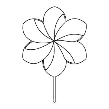 Cute Pinwheel Flower Icon Vector Floral Windmill Blossom Clipart Minimal Fl.. Stock Illustration