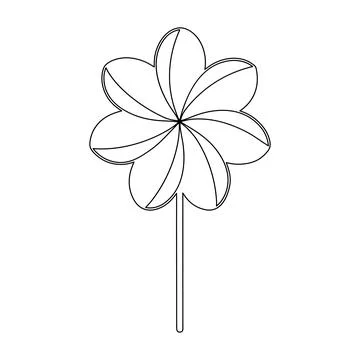 Cute Pinwheel Flower Icon Vector Floral Windmill Blossom Clipart Minimal Fl.. Stock Illustration