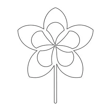 Cute Pinwheel Flower Icon Vector Floral Windmill Blossom Clipart Minimal Fl.. Stock Illustration