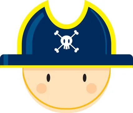 Cute Pirate Captain Face Stock-Illustration