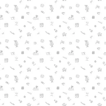 Cute Pirate elements Seamless Pattern. Cartoon items Pirate and objects. ba.. Illustrazione stock