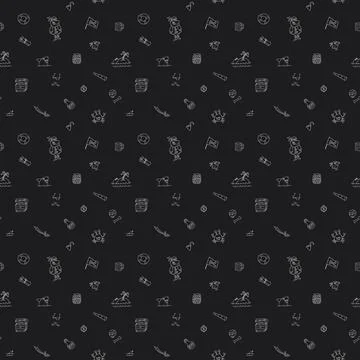 Cute Pirate elements Seamless Pattern. Cartoon items Pirate and objects. ba.. 库存插图