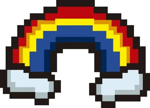 Cute pixelated rainbow Stock Illustration