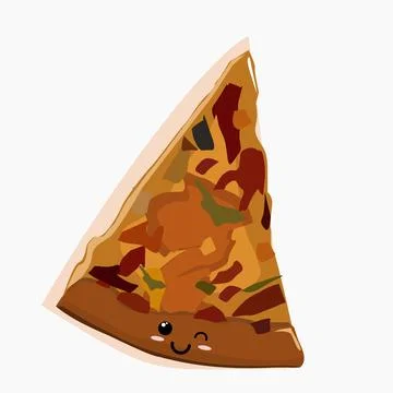 Cute Pizza Character Stock Illustration