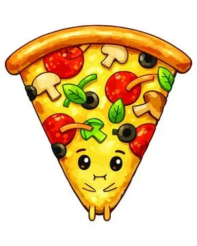 Cute pizza Character Illustrazione stock