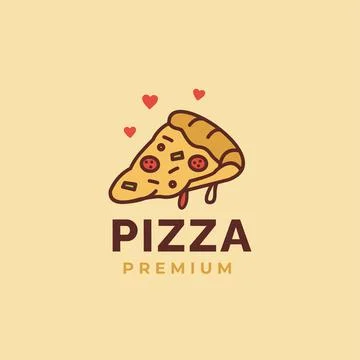 Cute pizza logo Mascot Vector Icon Illustration Stock Illustration