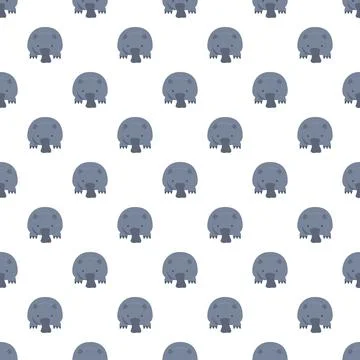 Cute platypus animal repeating pattern illustration Stock Illustration