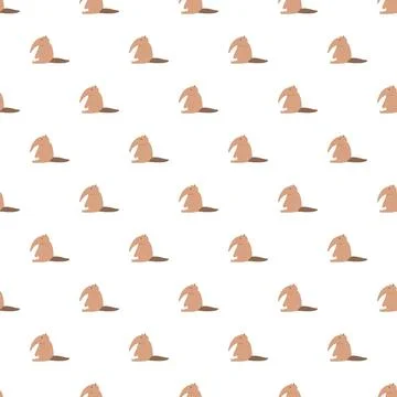 Cute platypus animal seamless pattern white background Stock Illustration