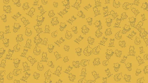 Cute playful kitten pattern on yellow background for children toys and fabr.. Stock-Footage 330279065