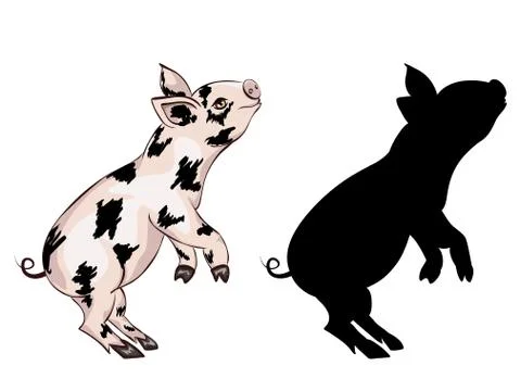 Cute Playful Piglet Illustrazione stock