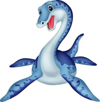 Cute plesiosaurus cartoon Stock Illustration
