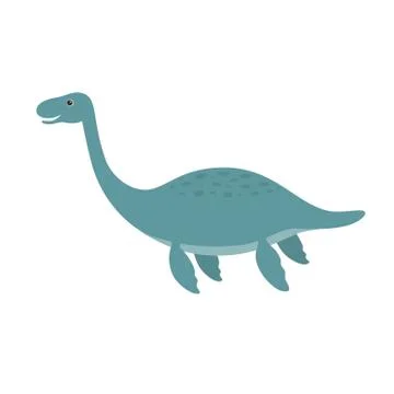 Cute plesiosaurus cartoon Stock Illustration