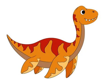 Cute pliosaurus dinosaur on white background Stock Illustration