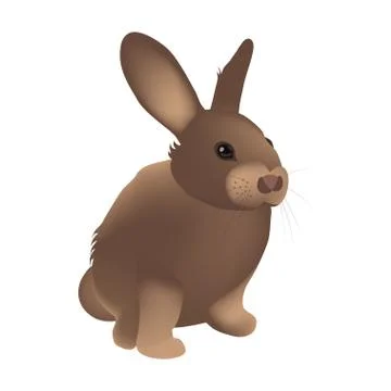 Cute plush rabbit brown hare, can be used for postcards and as a print Stock Illustration