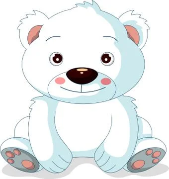 Cute polar bear cartoon 스톡 일러스트