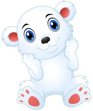 Cute polar bear cartoon Stock Illustration
