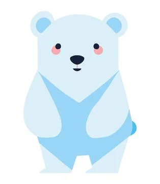 Cute polar bear standing Stock Illustration