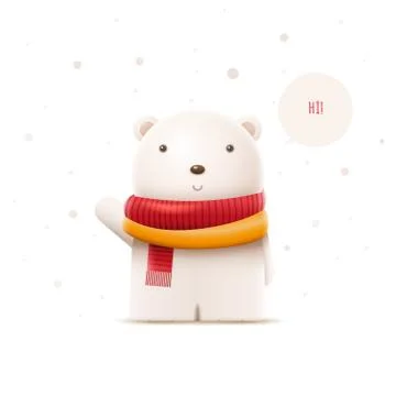 Cute polar bear vector character illustration. Stock Illustration