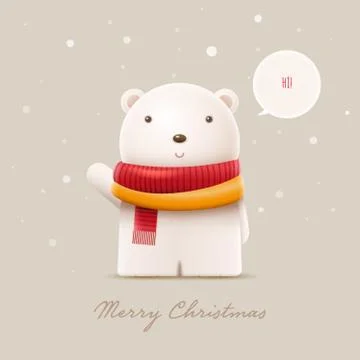 Cute polar bear vector character illustration. Stock Illustration