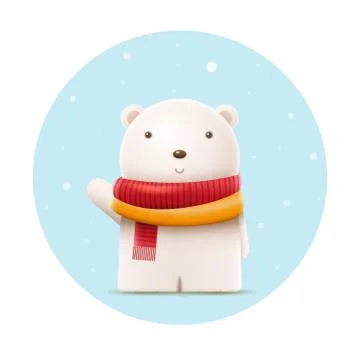 Cute polar bear vector character illustration. Stock Illustration