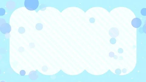 Cute polka dots floating on striped frame background blue Stock Illustration