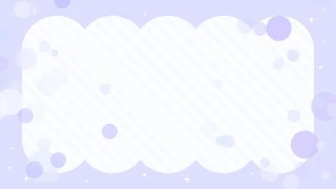 Cute polka dots floating on striped frame background purple Stock Illustration