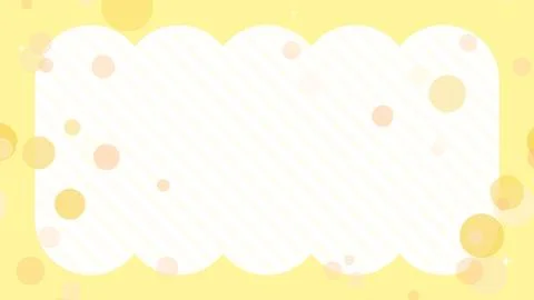 Cute polka dots floating on striped frame background yellow Stock Illustration