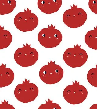 Cute pomegranates seamless pattern Stock Illustration