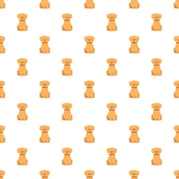 Cute poodle dog seamless pattern cartoon illustration Stock Illustration