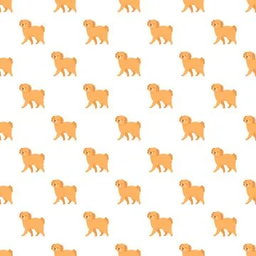 Cute poodle dog vector seamless pattern design Stock Illustration
